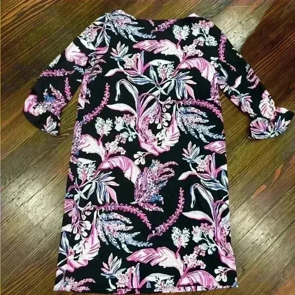 - Lilly Pulitzer Sophie Shift Dress Black Pink Floral Sz GIRLS (kids) 12-14 - Picture 3 of 5